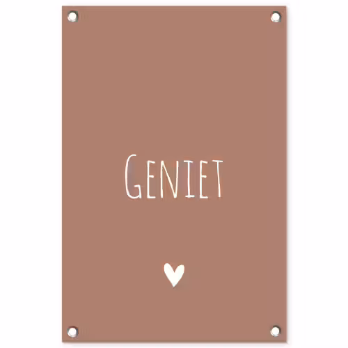 Geniet - Spreuken - Quotes tuinposter los doek klein -3d