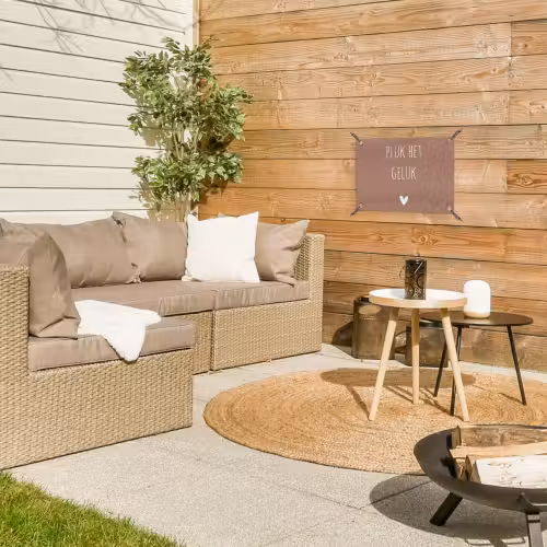 Pluk het geluk - Spreuken - Quotes tuinposter los doek klein -sfeer4