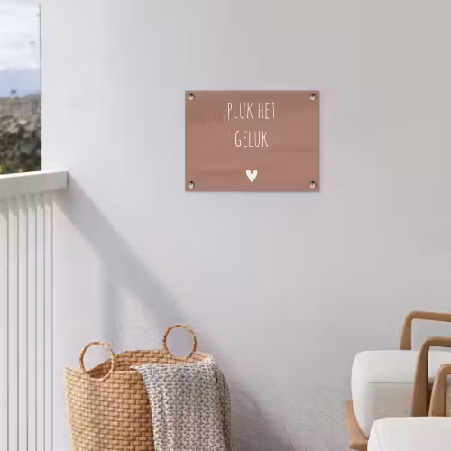 Pluk het geluk - Spreuken - Quotes tuinposter los doek klein -sfeer8