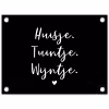 Huisje, tuintje, wijntje - Quotes - Tekst - Wijn - Thuis tuinposter los doek klein -3d