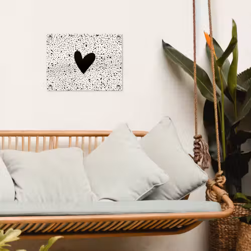 Hartje - Design - Wit tuinposter los doek klein -sfeer7