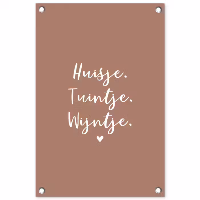 huisjetuintjewijntje-roze tuinposter los doek klein -3d