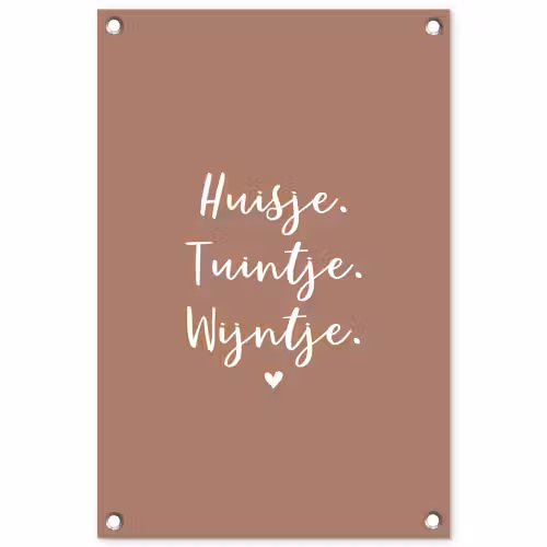 huisjetuintjewijntje-roze tuinposter los doek klein -3d