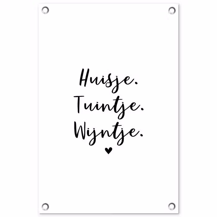 huisjetuintjewijntje-wit tuinposter los doek klein -3d