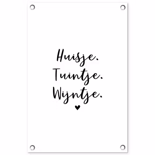 huisjetuintjewijntje-wit tuinposter los doek klein -3d
