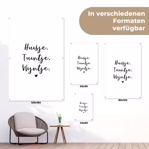 huisjetuintjewijntje-wit tuinposter los doek klein -Xsfeer9_DE