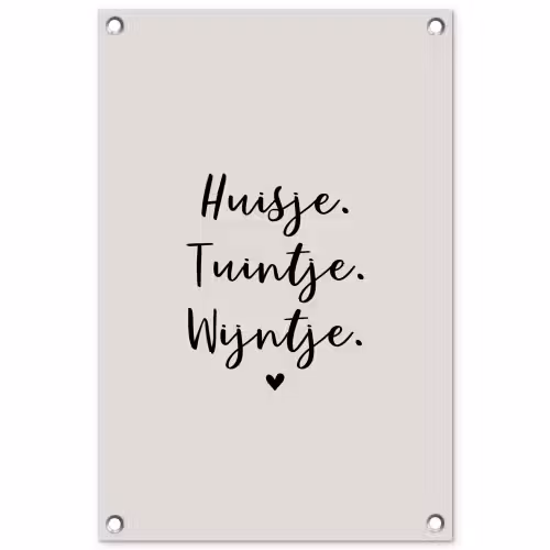huisjetuintjewijntje-beige tuinposter los doek klein -3d