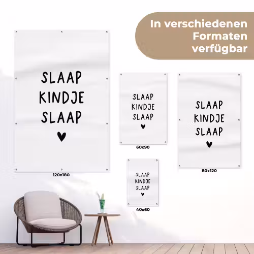 Slaap kindje slaap - Spreuken - Quotes tuinposter los doek klein -Xsfeer9_DE