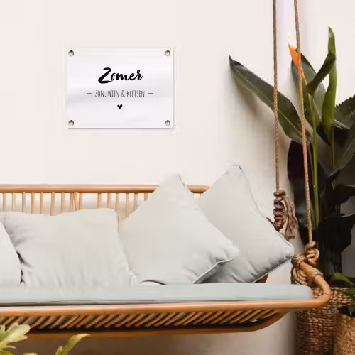 Zomer, zon, wijn & kletsen - Quotes - Tekst - Wijn - Zomer tuinposter los doek klein -sfeer7
