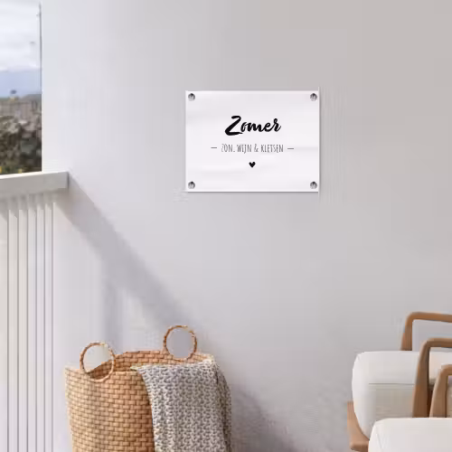 Zomer, zon, wijn & kletsen - Quotes - Tekst - Wijn - Zomer tuinposter los doek klein -sfeer8