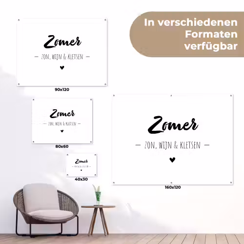 Zomer, zon, wijn & kletsen - Quotes - Tekst - Wijn - Zomer tuinposter los doek klein -Xsfeer9_DE
