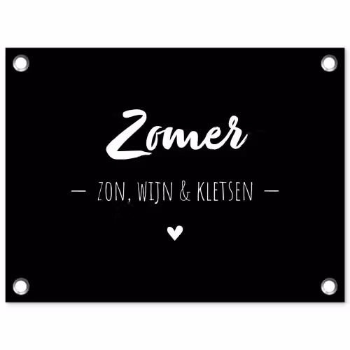 Zomer, zon, wijn & kletsen - Tekst - Zomer - Wijn - Quotes tuinposter los doek klein -3d