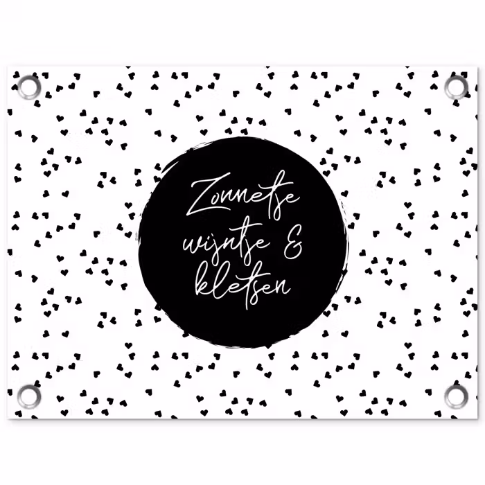 Zonnetje, wijntje & kletsen - Quotes - Tekst - Wijn - Zomer tuinposter los doek klein -3d