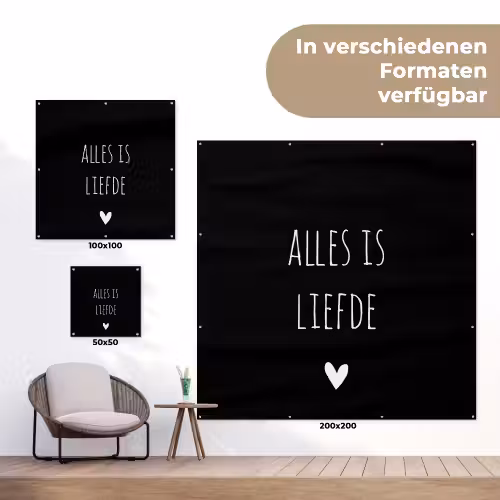 Spreuken - Alles is liefde - Quotes - Bløf tuinposter los doek klein -Xsfeer9_DE