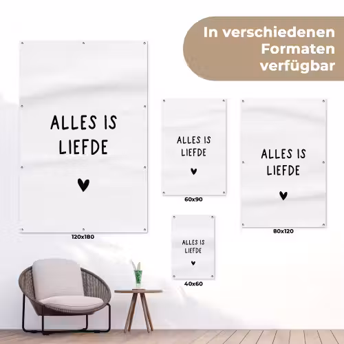 Spreuken - Alles is liefde - Quotes - Bløf tuinposter los doek klein -Xsfeer9_DE