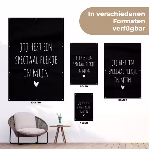 Spreuken - Een speciaal plekje in mijn hart - Quotes tuinposter los doek klein -Xsfeer9_DE