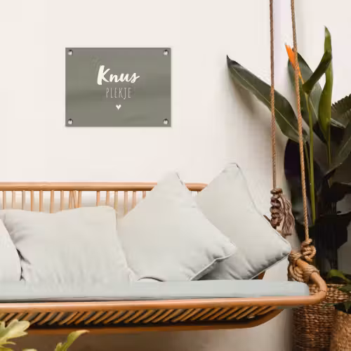 Spreuken - Knus plekje - Tekst - Zomer tuinposter los doek klein -sfeer7