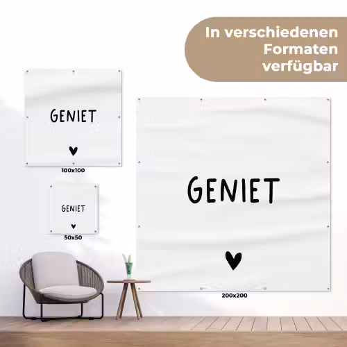 Spreuken - Geniet - Quotes tuinposter los doek klein -Xsfeer9_DE