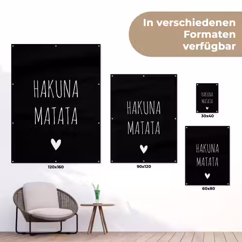 Spreuken - Hakuna matata - Quotes tuinposter los doek klein -Xsfeer9_DE