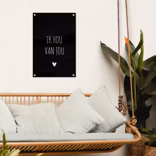 Spreuken - Ik hou van jou - Quotes tuinposter los doek klein -sfeer7