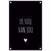 Spreuken - Ik hou van jou - Quotes tuinposter los doek klein -3d