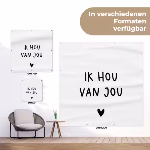 Spreuken - Ik hou van jou - Quotes tuinposter los doek klein -Xsfeer9_DE