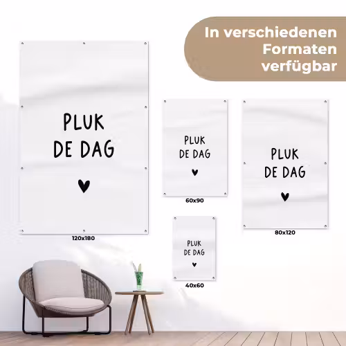 Spreuken - Pluk de dag - Quotes - Carpe diem tuinposter los doek klein -Xsfeer9_DE