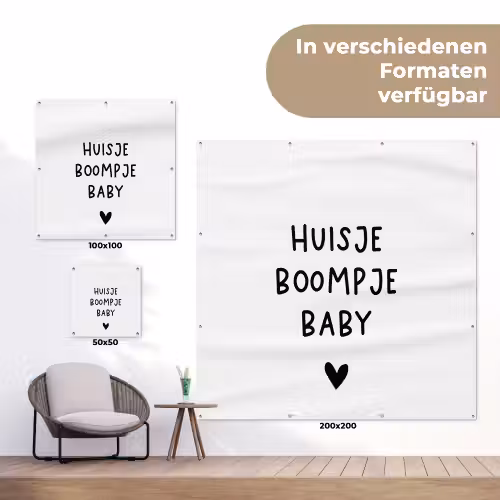 Spreuken - Huisje boompje baby - Quotes tuinposter los doek klein -Xsfeer9_DE