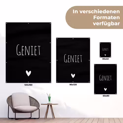 Spreuken - Quotes - Geniet tuinposter los doek klein -Xsfeer9_DE