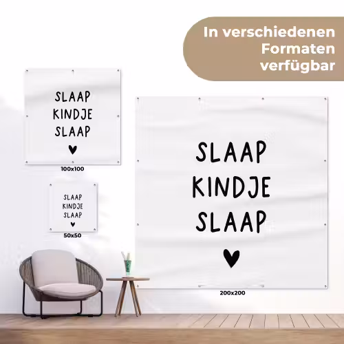 Spreuken - Quotes - Slaap kindje slaap tuinposter los doek klein -Xsfeer9_DE