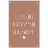 Spreuken - Thuis is het plekje waar de liefde woont - Quotes tuinposter los doek klein -3d