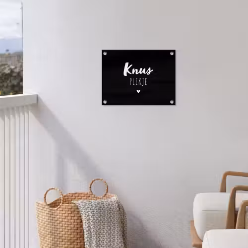 Thuis - Quotes - Knus plekje - Tekst tuinposter los doek klein -sfeer8