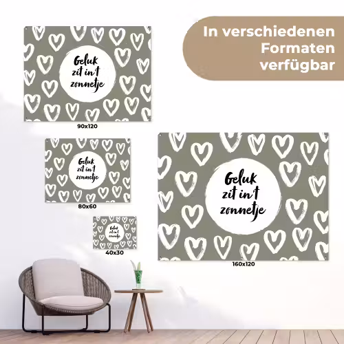 Tekst - geluk zit in 't zonnetje - Quotes - Geluk - Zon tuinposter los doek klein -Xsfeer9_DE