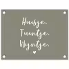 Tekst - Huisje, tuintje, wijntje - Thuis - Quotes - Wijn tuinposter los doek klein -3d