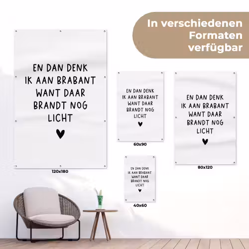 En dan denk ik aan Brabant - Quotes - Spreuken - Guus Meeuwis tuinposter los doek klein -Xsfeer9_DE