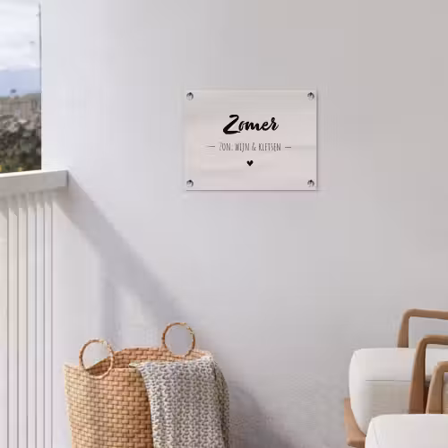 Wijn - Zomer zon, wijn & kletsen - Quotes - Tekst tuinposter los doek klein -sfeer8