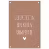 Quotes - Geluk zit in een klein rompertje - Spreuken tuinposter los doek klein -3d