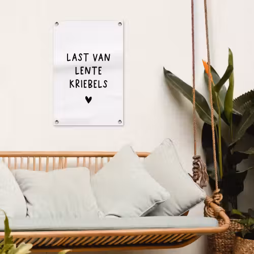 Quotes - Last van lentekriebels - Spreuken tuinposter los doek klein -sfeer7