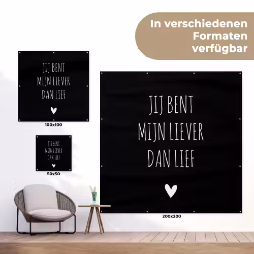 Quotes - Jij bent mijn liever dan lief - Spreuken tuinposter los doek klein -Xsfeer9_DE