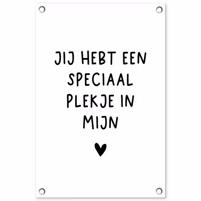Quotes - Een speciaal plekje in mijn hart - Spreuken tuinposter los doek klein -3d