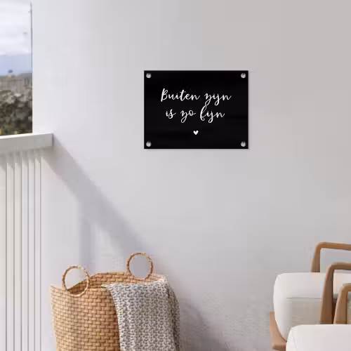 Quotes - Tuin - Buiten zijn is zo fijn - Tekst tuinposter los doek klein -sfeer8