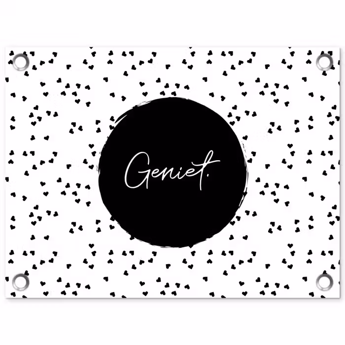 Quotes - Geniet - Zomer - Tekst tuinposter los doek klein -3d