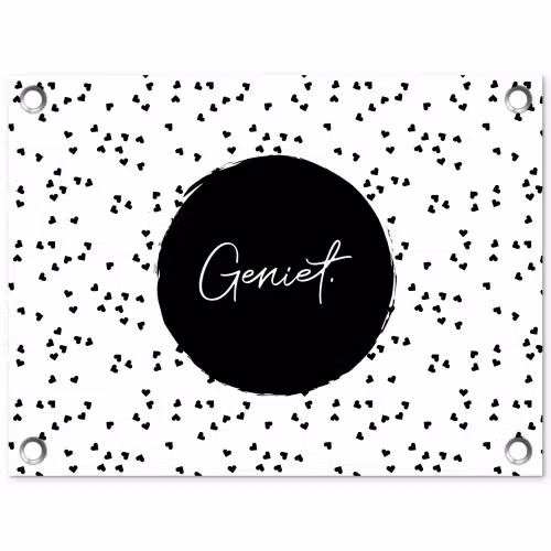 Quotes - Geniet - Zomer - Tekst tuinposter los doek klein -3d