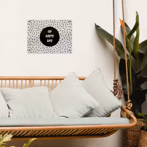 Quotes - Gelukkig - Tekst - Oh happy day tuinposter los doek klein -sfeer7