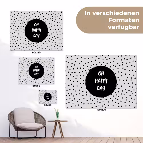 Quotes - Gelukkig - Tekst - Oh happy day tuinposter los doek klein -Xsfeer9_DE