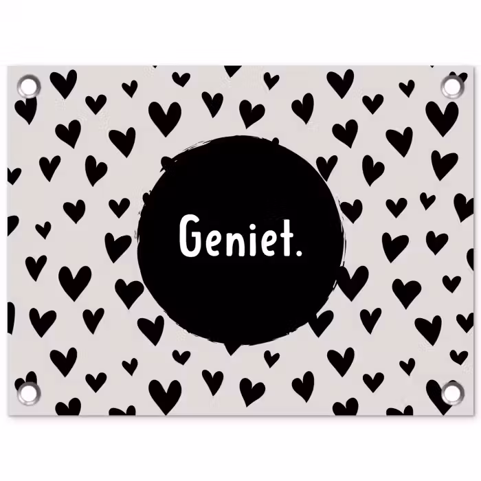 Quotes - Hartje - Tekst - Geniet tuinposter los doek klein -3d