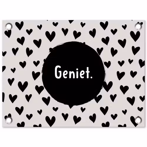 Quotes - Hartje - Tekst - Geniet tuinposter los doek klein -3d