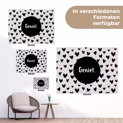 Quotes - Hartje - Tekst - Geniet tuinposter los doek klein -Xsfeer9_DE