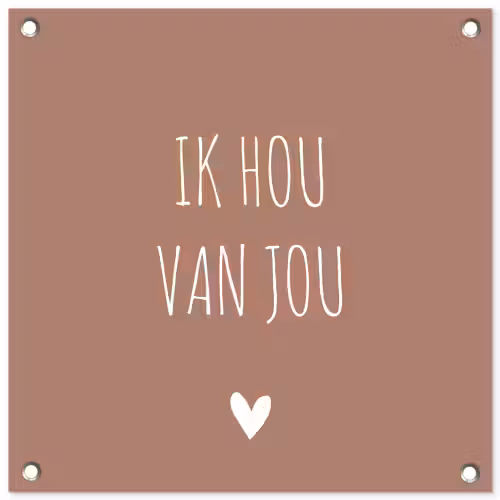 Quotes - Ik hou van jou - Spreuken tuinposter los doek klein -3d