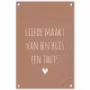 Quotes - Liefde maakt van een huis een thuis - Spreuken tuinposter los doek klein -3d